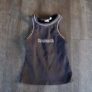 Rhythm Black & White Ribbed Tank Top – Size Small
